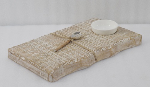 Wooden White Washed Chopping Board