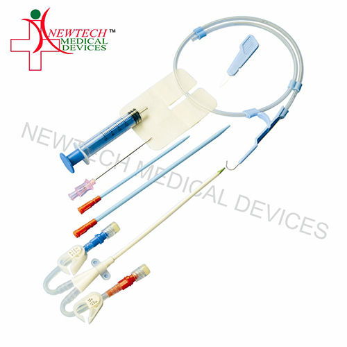 Blue Hemodialysis Double Lumen Catheter Kit