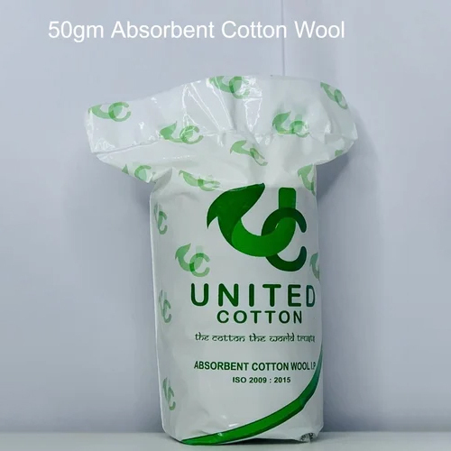 50Gm Absorbent Cotton Wool - Color: White