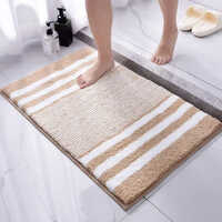 Microfiber Strip Bath Mat - Cotton, Standard Size, Rectangle Shape | Hand Washable, Anti-slip Latex Backing, Customized Design, Soft Absorbent Surface