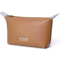 Leather Triangle Makeup Bag - Customized Leather, Brown Color | Ideal For Various Uses, Durable And Stylish Design