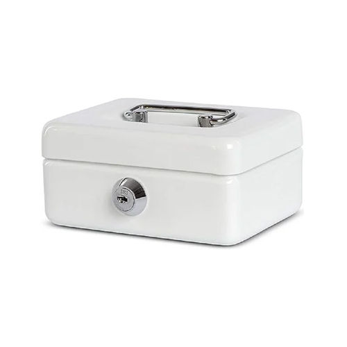 White Small Metal Cash Box