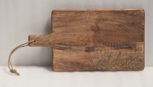 15" Wooden Chopping Board With Twine Jute