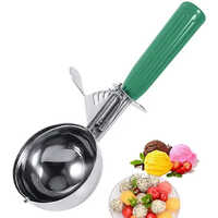 Stainless Steel Ice Cream Scooper - High-quality Material, Available In Different Sizes, Polished Finish, Modern Silver Design, Round Shape