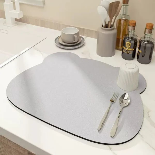 BEAR SHAPE DISH DRYING WATER ABSORBMENT MAT FOR KITHCHEN