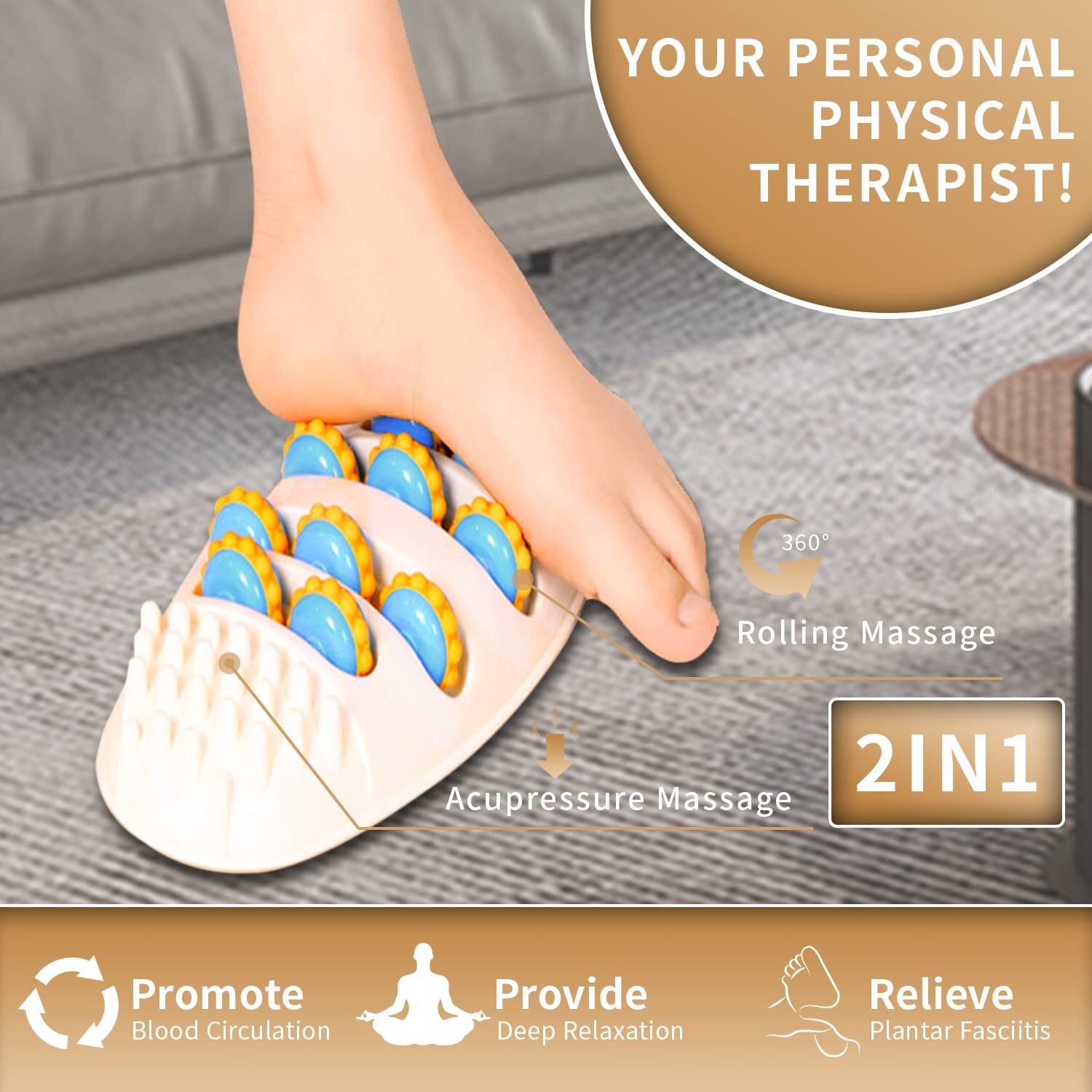 PLASTIC ROLLER WHEEL ACUPOINT FOOT MASSAGER