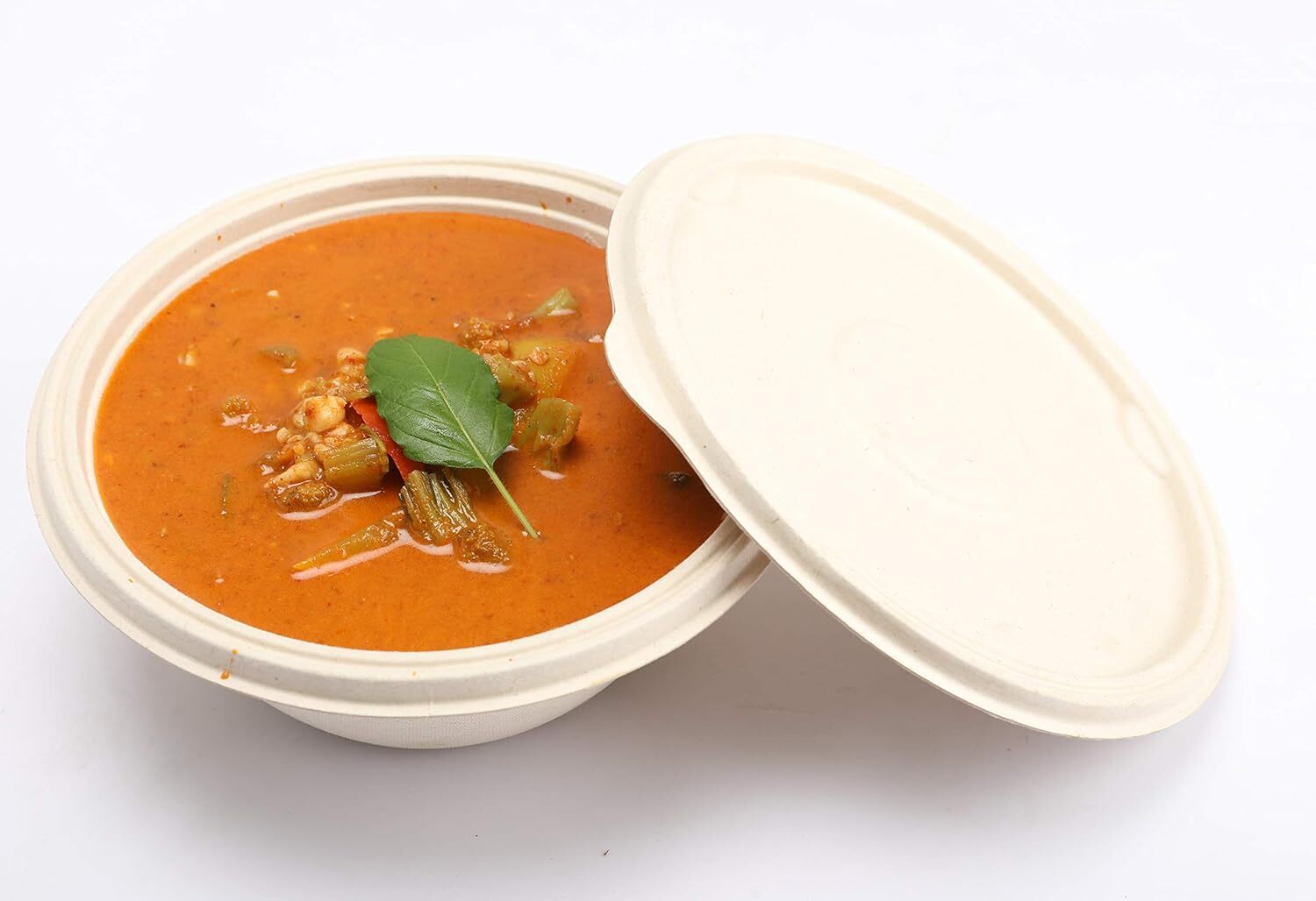 500ML Premium Sugarcane Bagasse Meal Bowl with Lid