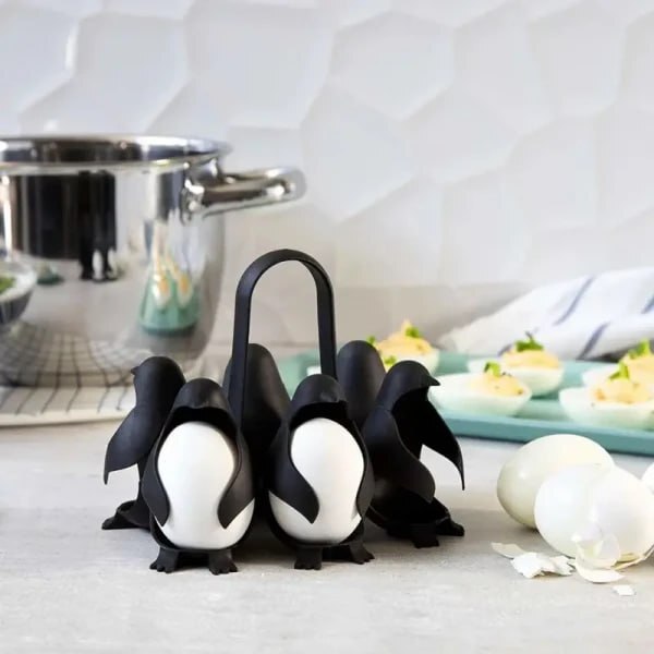 SILICONE PENGUIN EGG BOILED EGG STAND