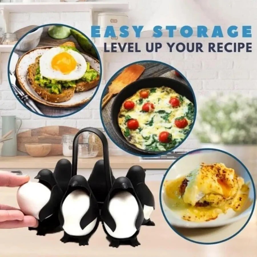 SILICONE PENGUIN EGG BOILED EGG STAND