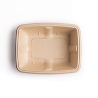 500ML Rectangle Premium Sugarcane Bagasse Box with Lid