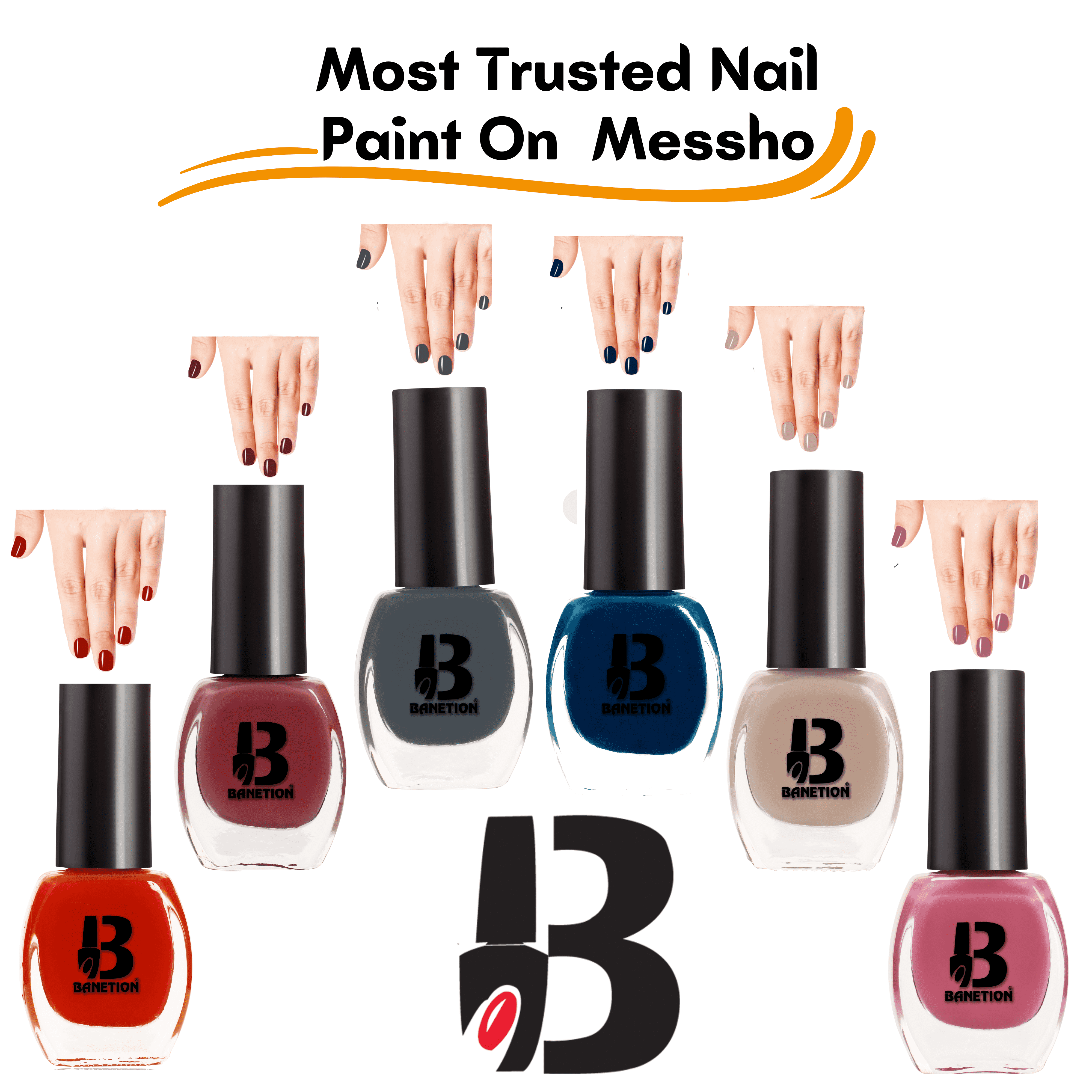 Banetion Dark Matt Shade Long Lasting Nail Paint