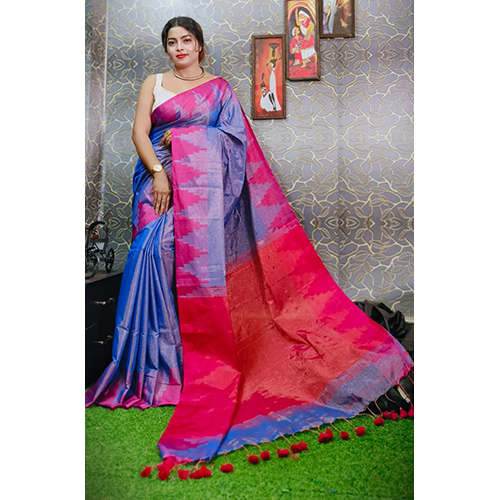 Temple Tissu Khadi Handloom Saree With BP