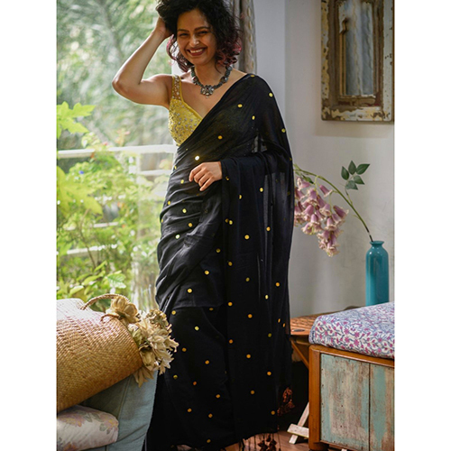 100% Pure Gini Khadi Handloom Saree With BP