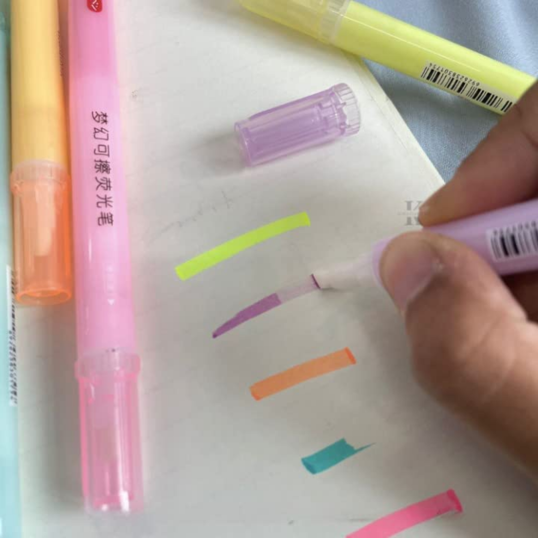 Eraseable highlighter pen