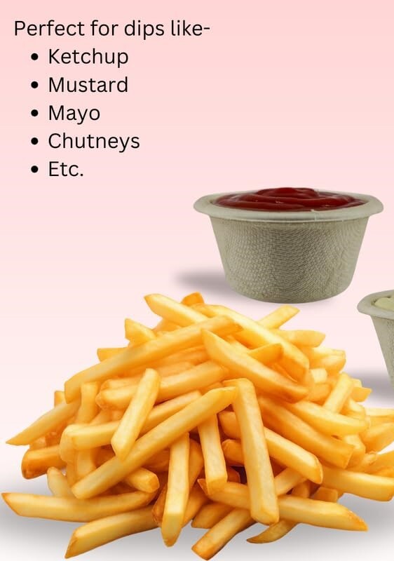 60ML Premium Sugarcane Bagasse Dip Bowl with Lid