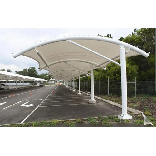 White Car Parking Tensile Structure