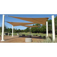 Shade Sails - Custom Dimensions, Durable White Pvc Material | Pole Fitted Connection For Villas, Warehouses, Workshops, And More