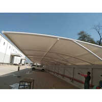 Tensile Car Parking Shades - Pvc Material, Custom Dimensions , Classic White Color, Durable Pole Fitted Design For Vehicles Protection