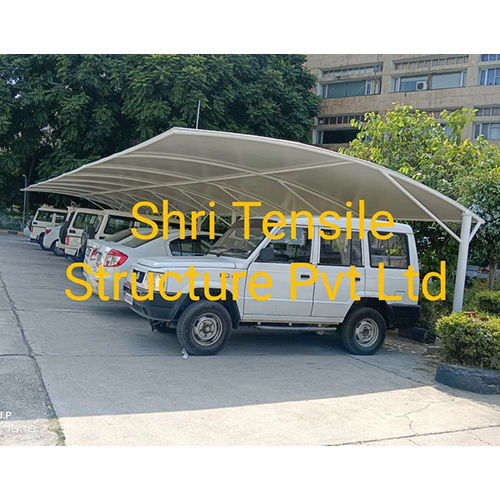 White Tensile Car Parking Canopy