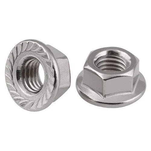 Silver Ms Hex Flange Nut