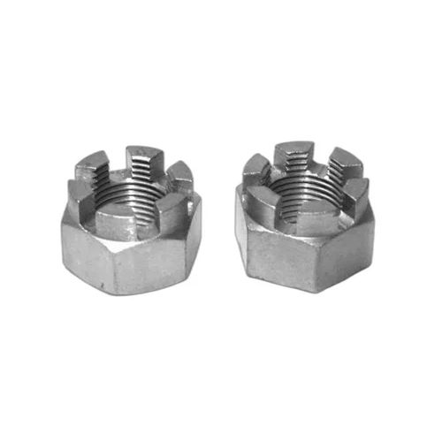 Silver M20 Castellated Slotted Hex Nut