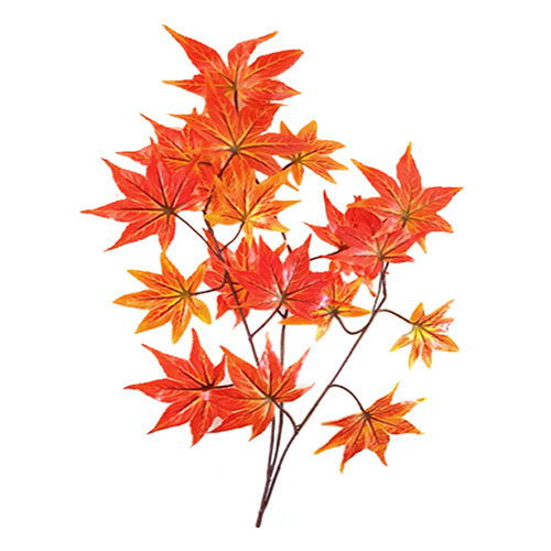 Durable 60cm Artificial Maple Leaves Spray For Decoration