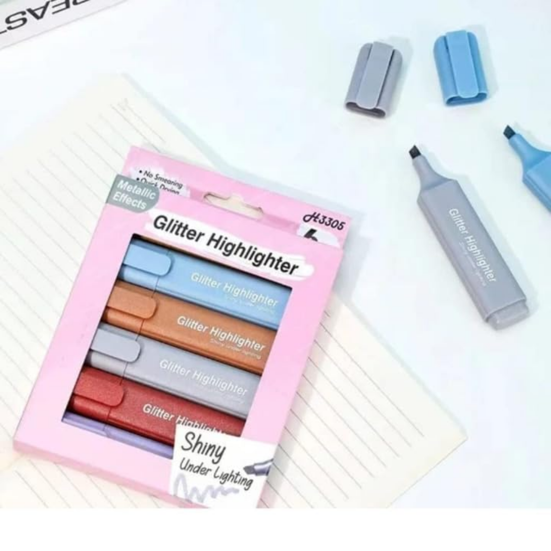 Glitter highlighter pen