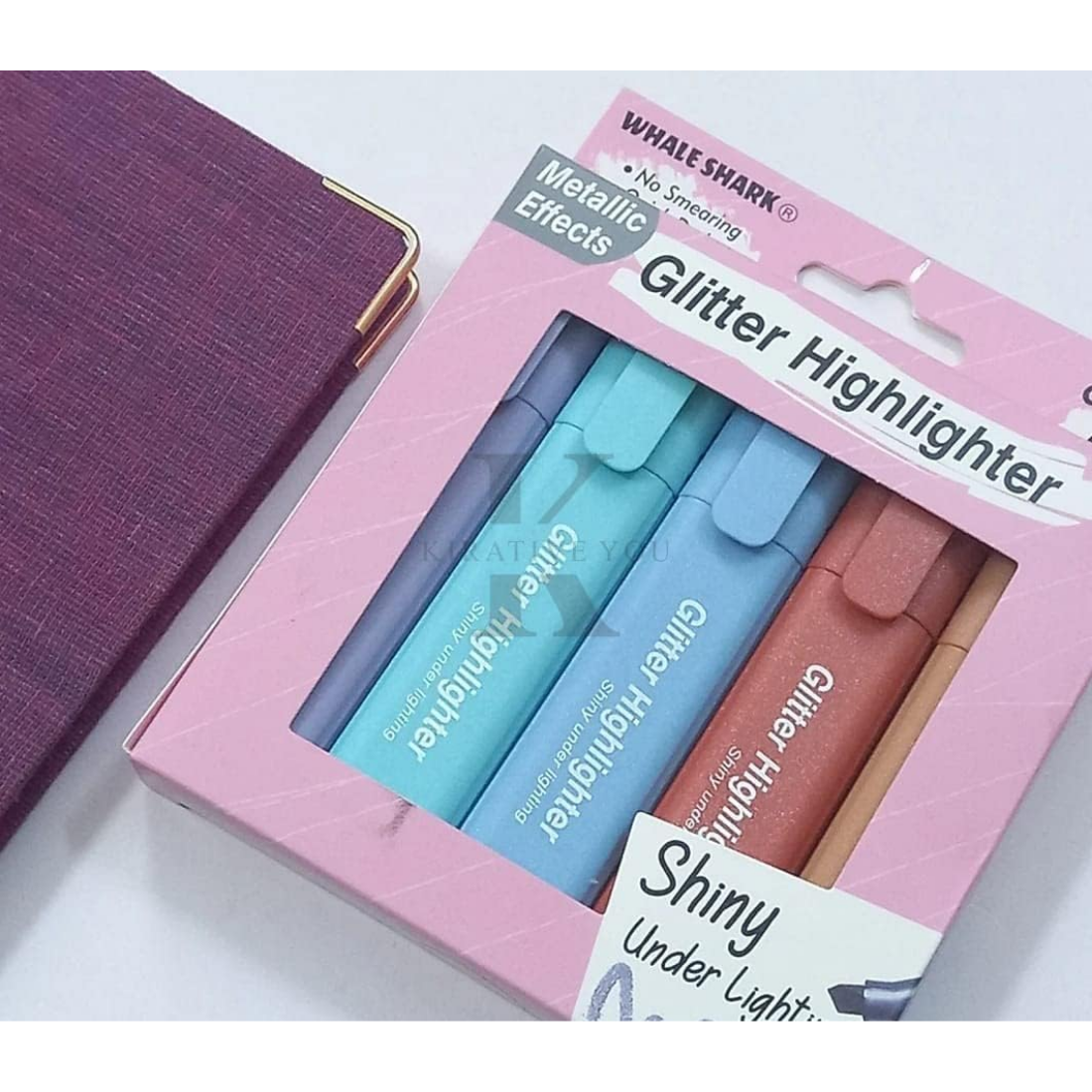 Glitter highlighter pen