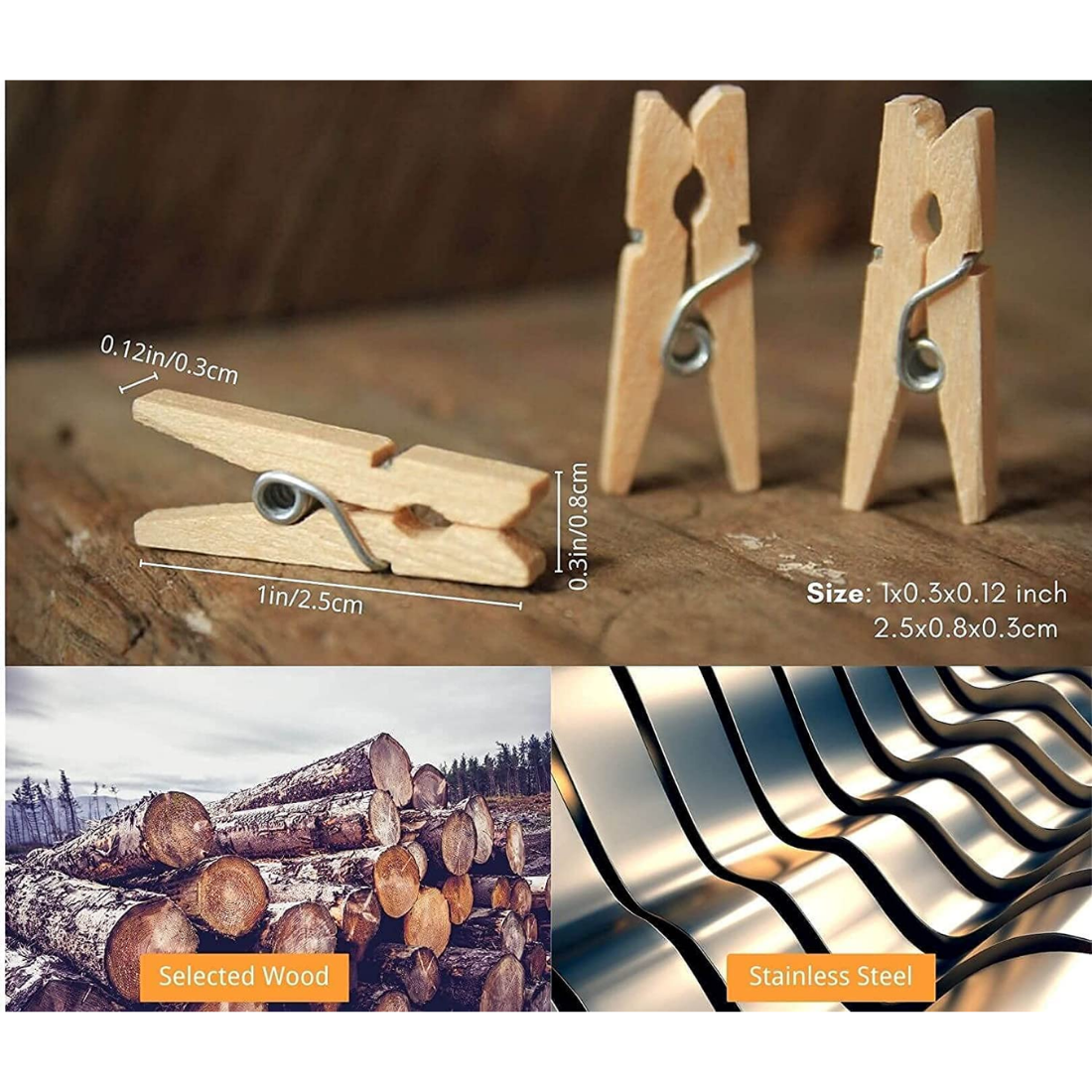 wooden clips
