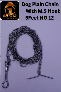 Plain Twisted Iron Dog Chain With MS Hook