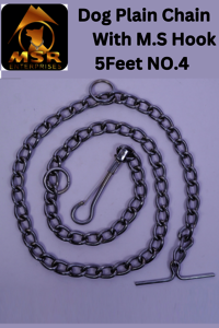 Plain Twisted Iron Dog Chain With MS Hook