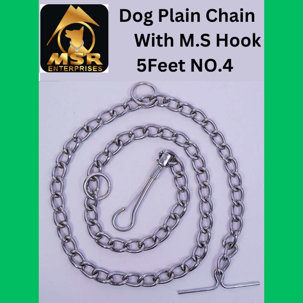 Plain Twisted Iron Dog Chain With MS Hook