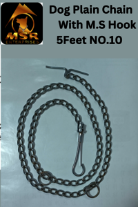 Plain Twisted Iron Dog Chain With MS Hook