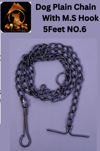 Plain Twisted Iron Dog Chain With MS Hook