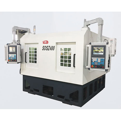 Horizontal Dual Station CNC Machine Center - 6800 kg Weight, Electric Power Source, Automatic Operation, Industrial Use, Elegant White Design