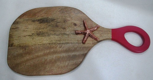 Wooden Chopping Board With Red Colour Handle