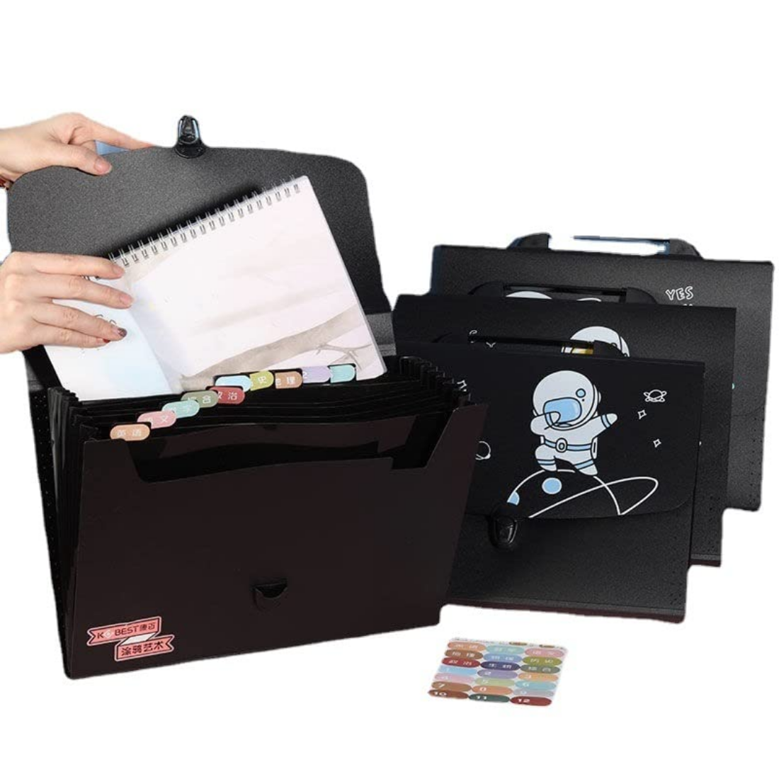 Space black document folder
