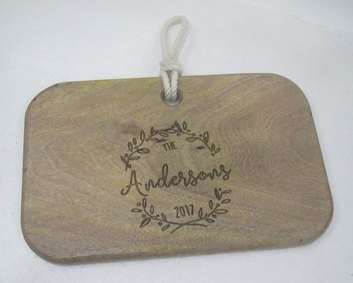 Wooden Rectangular Chopping Board With Jute Handle