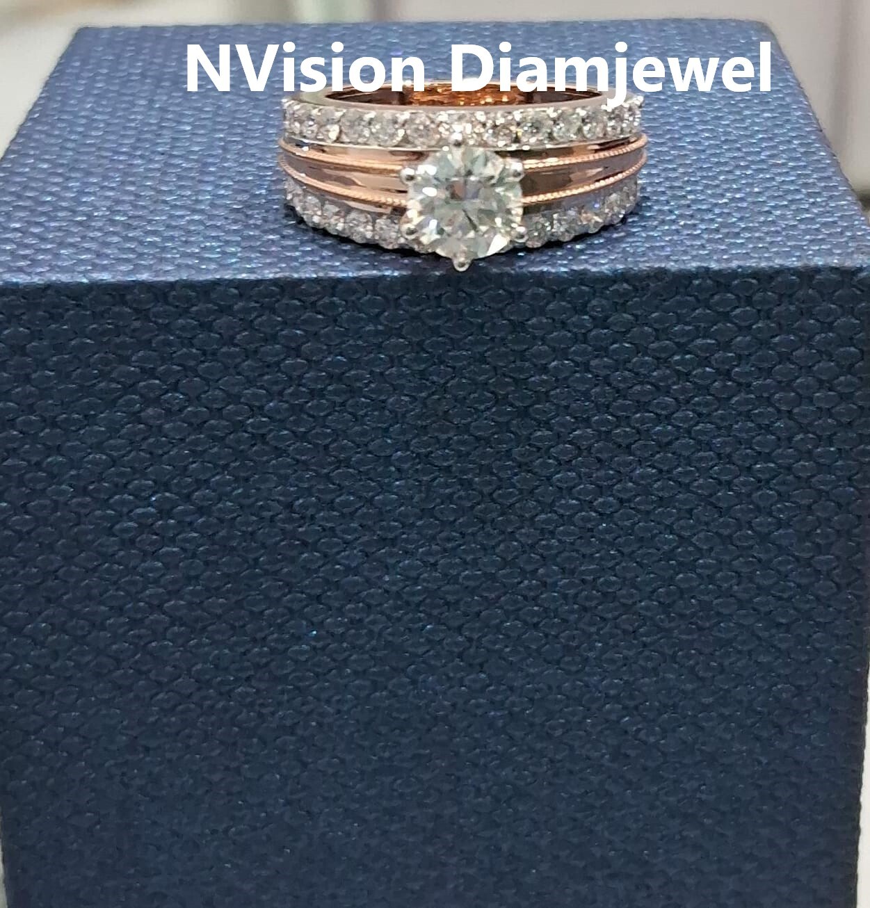 Natural Diamond Solitaire Twin Lines Ring