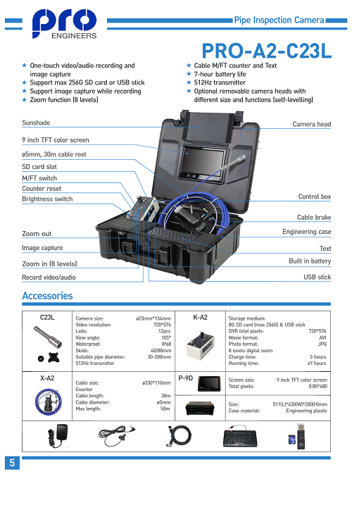 PRO Drain & Pipe Inspection Camera