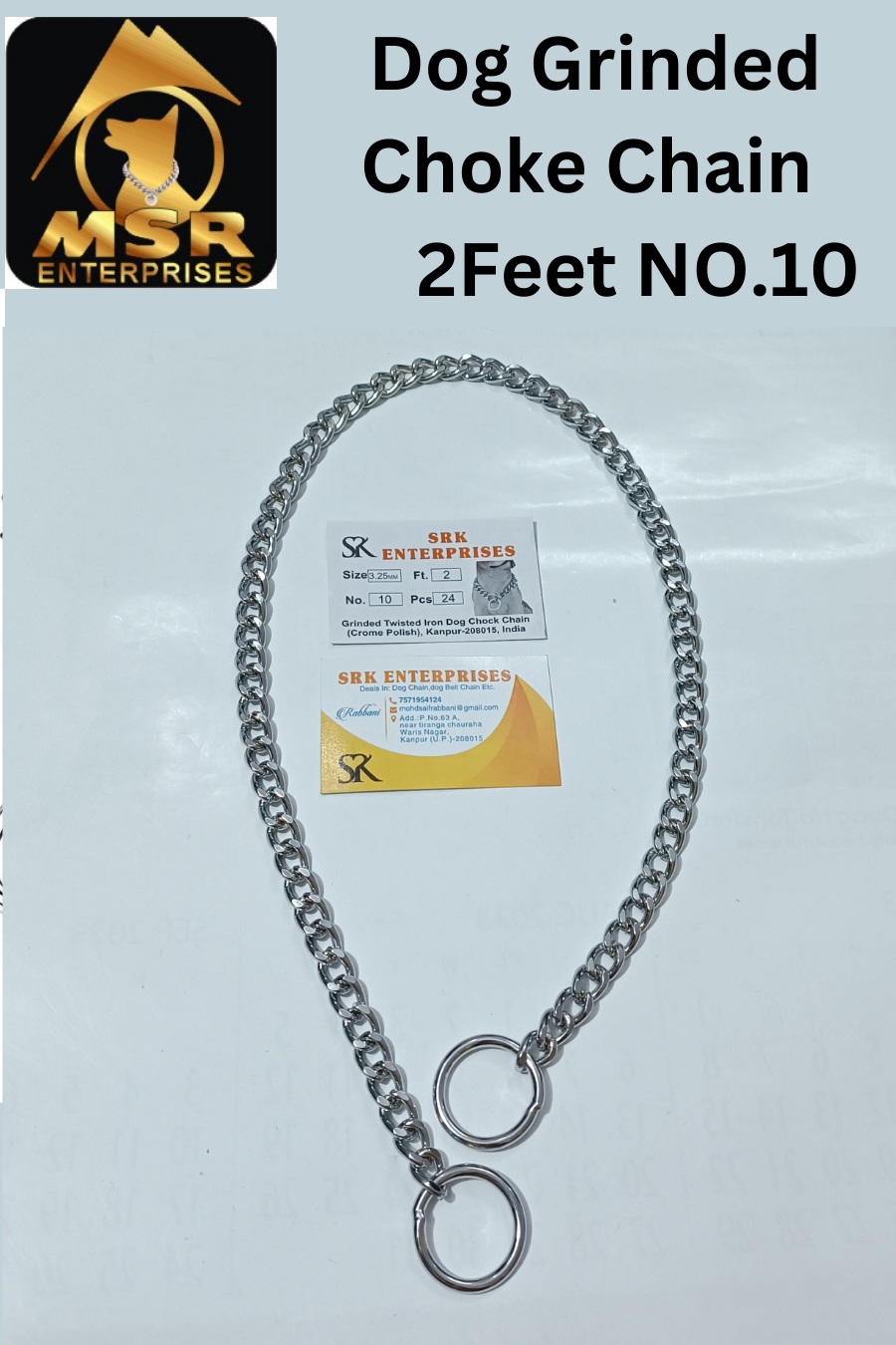 2 Feet Grinded Twisted Iron Dog Choke Chain