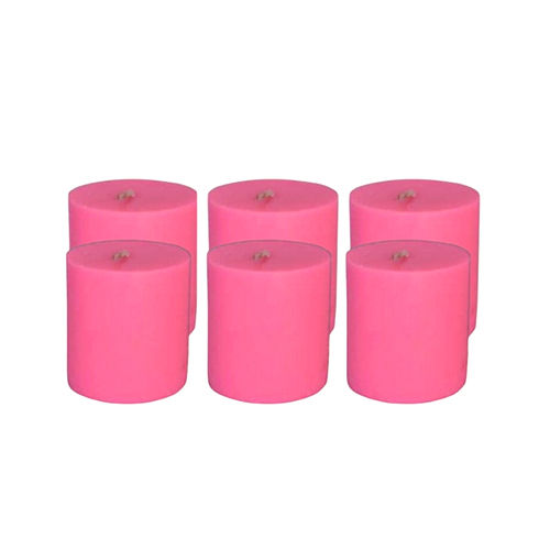 Pink Pillar Candles For Home Decor Set Of 6