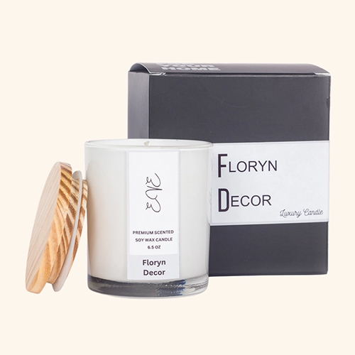 Aromatic Wooden Lid Scented Jar Candle - Soy Wax Handmade Craftsmanship Elegant White Design for Home Decoration