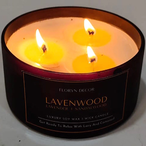 White Luxurious 3 Wick Scented Soy Wax Bowl Jar
