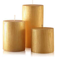 Metallic Pillar Candles - Color: Golden