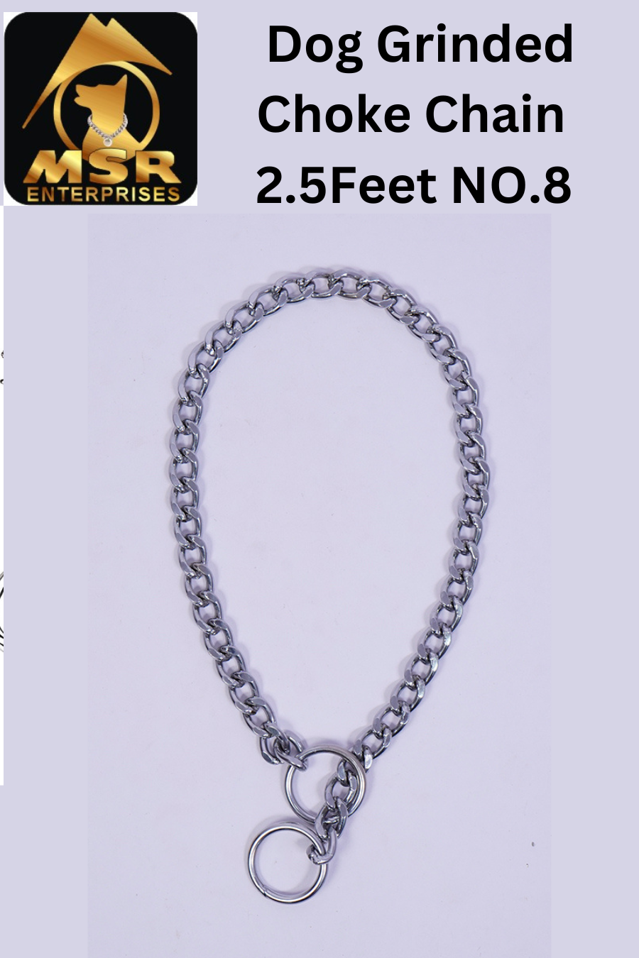 2.5 Feet Grinded Twisted Iron Dog Choke Chain