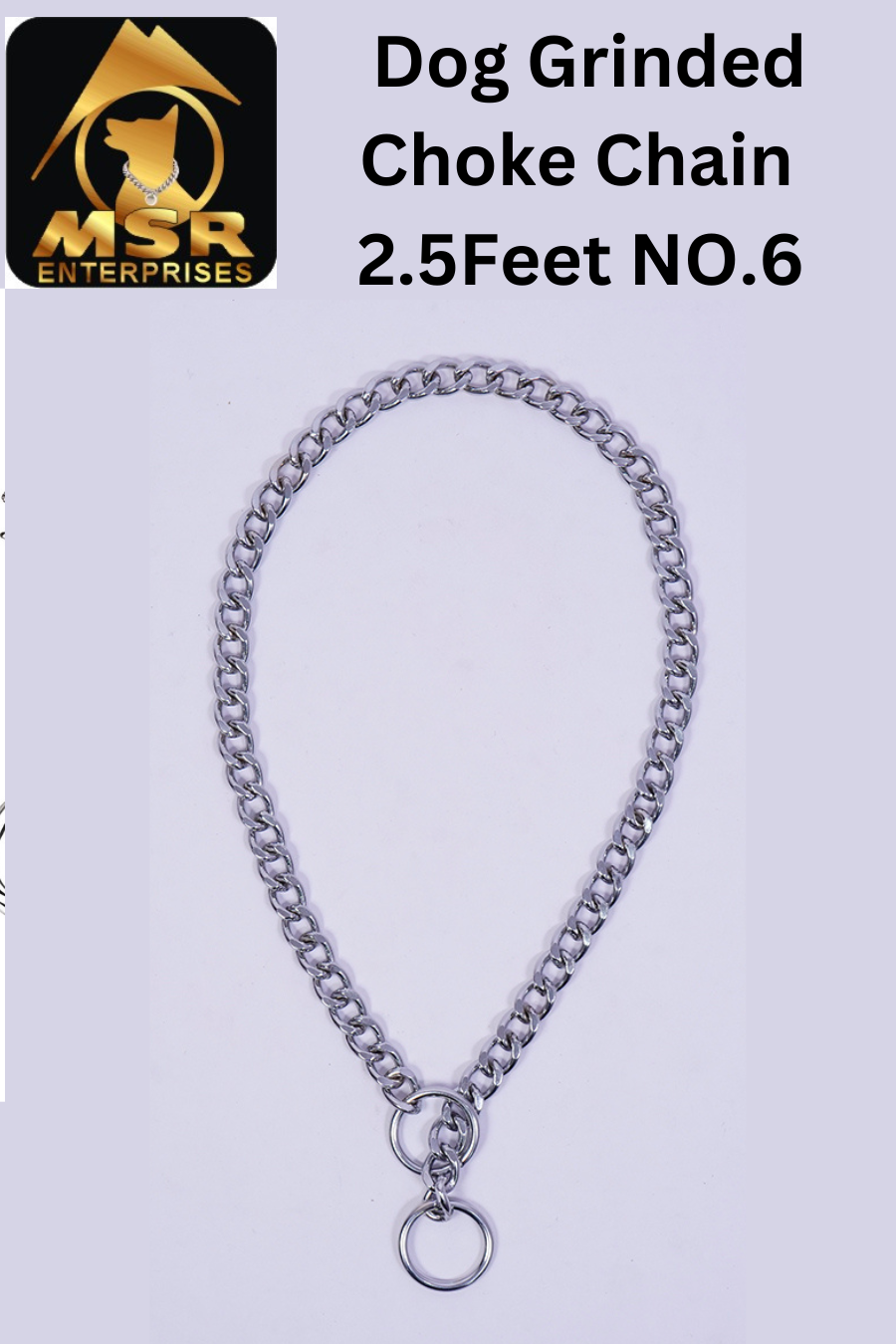 2.5 Feet Grinded Twisted Iron Dog Choke Chain