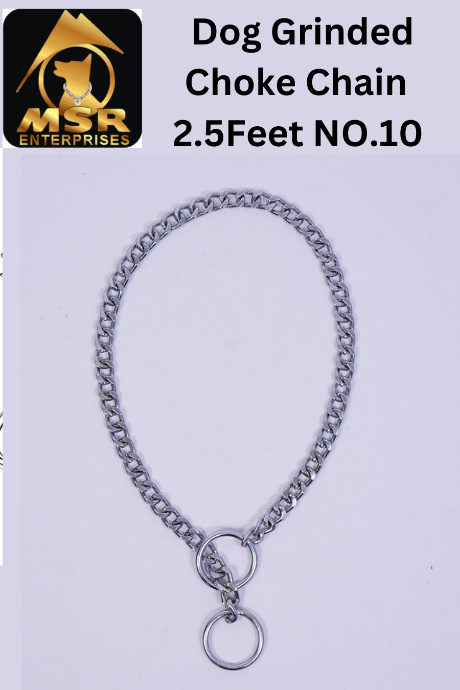 2.5 Feet Grinded Twisted Iron Dog Choke Chain