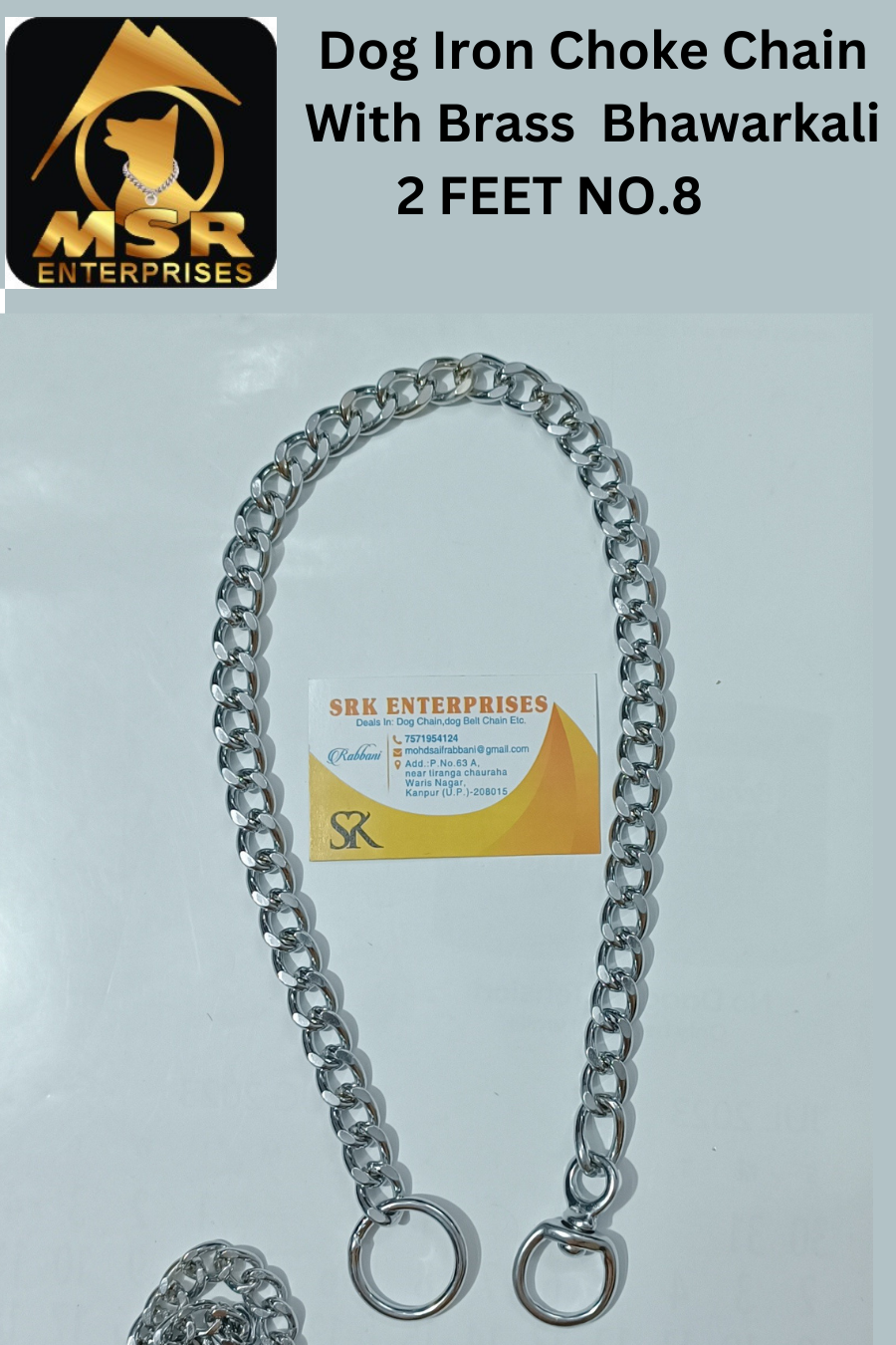 Dog Choke Chain With Brass Bhorkali