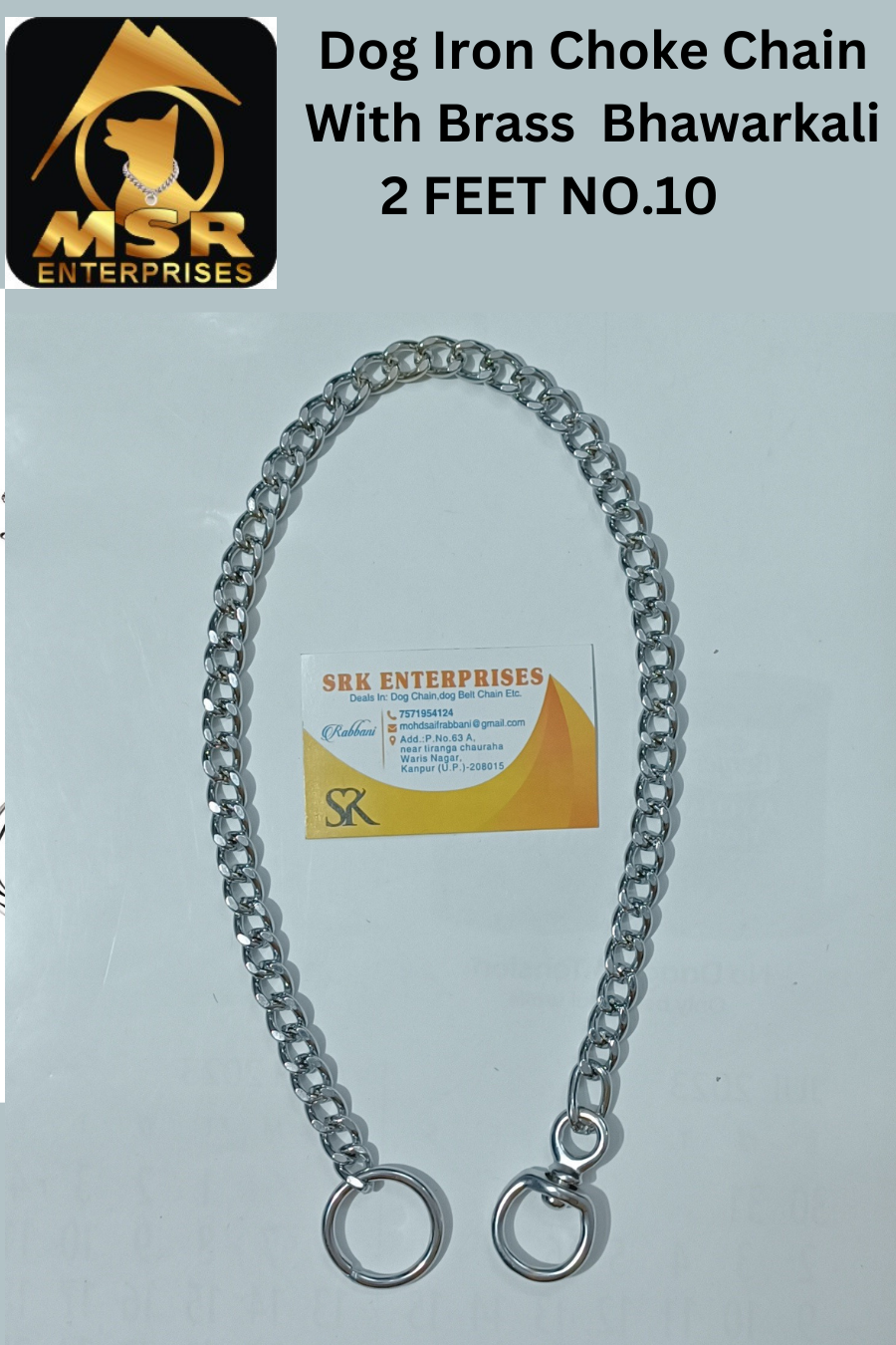Dog Choke Chain With Brass Bhorkali